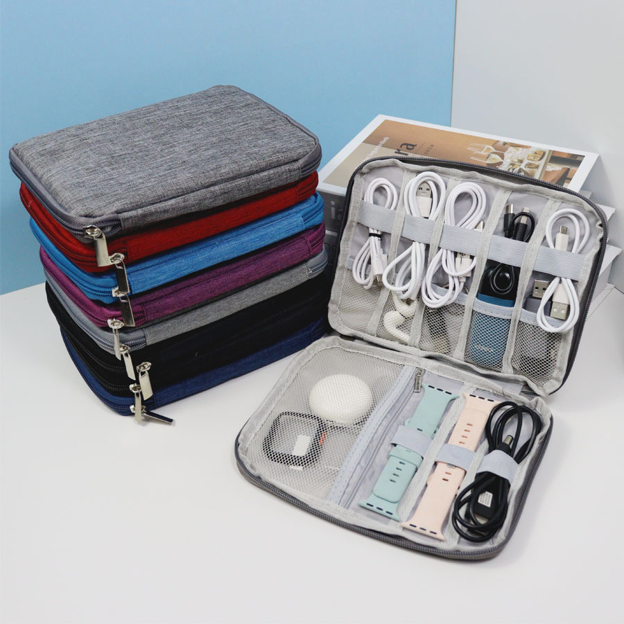Tech Accessories Travel Organizer Pouch - 1 adet Kablo Düzenleyici Kutu, Çoklu