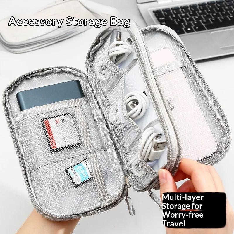 Tech Accessories Case - Çok Katmanlı Seyahat Kablo Düzenleyici Çantası,