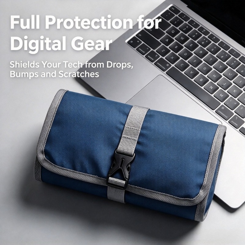 Tech Accessories Travel Organizer Pouch - Büyük Kapasiteli Kablo Düzenleyici Çanta, Seyahat