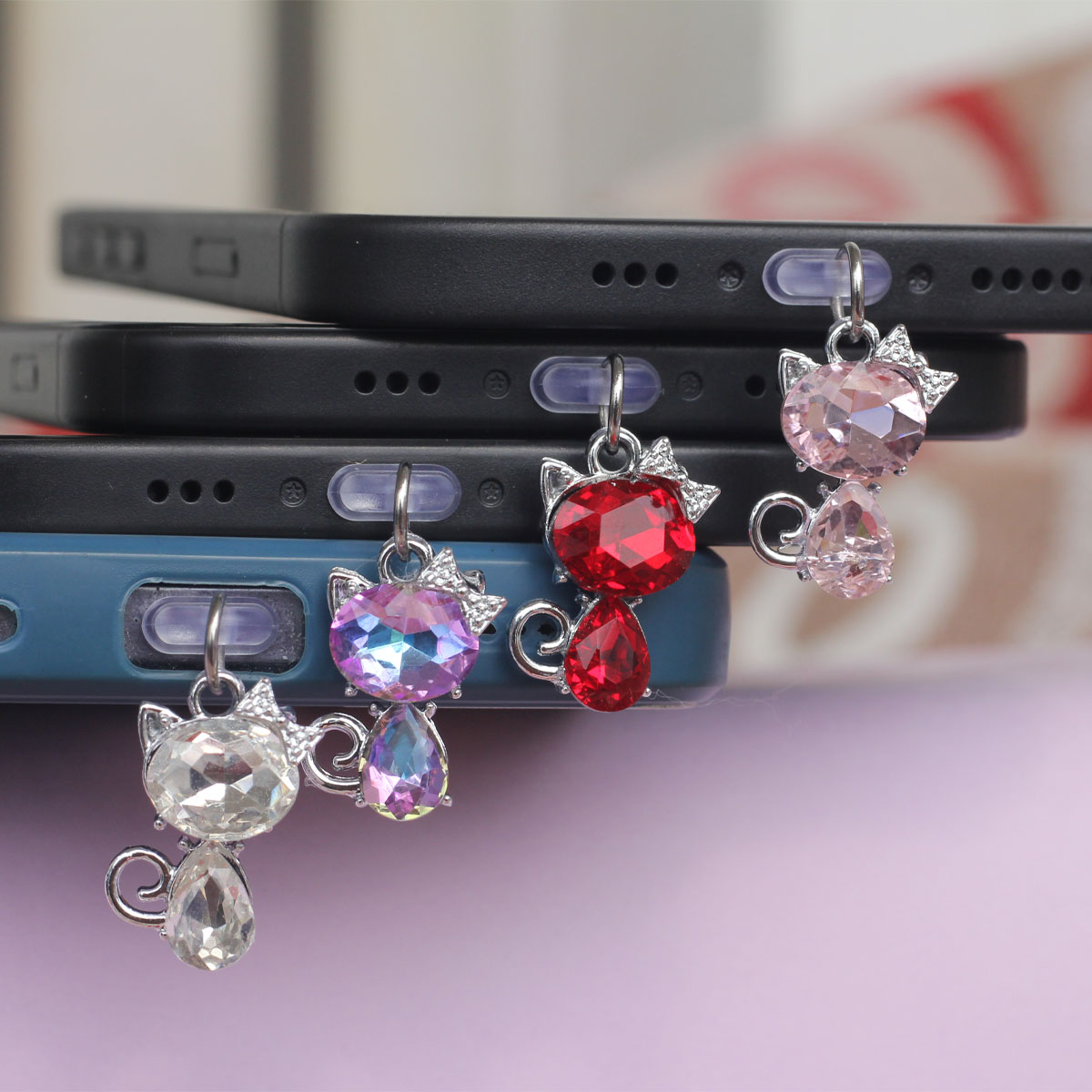 Mobile Tech Accessories - Cep Telefonu Toz Fişi Yapay Zirkon